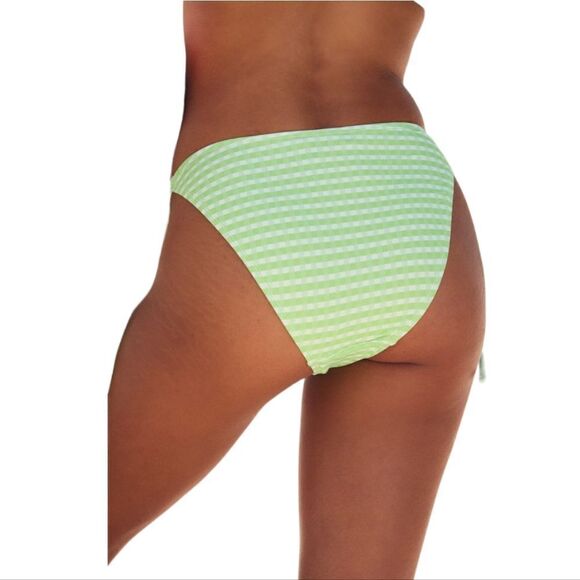 Lulus NWT‎ Check Yourself Out Light Green Gingham Bikini Set Top M Bottom S - Picture 4 of 10